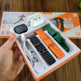 ساعت هوشمند اپل واچ kw95 ultra 3 با ۷ بند و ایرپاد برند keqiwear